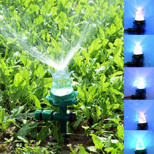 رشاش مياه أوتوماتيكي للحديقة مزود بإضاءة LED، فوهة ري خارجية للحديقة، رشاش مياه LED للحديقة