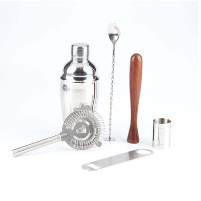7 in 1 Stainless Steel Wine Cocktail Shaker Tools Set with Cloth Bag, Capacity: 550ml, 550ml