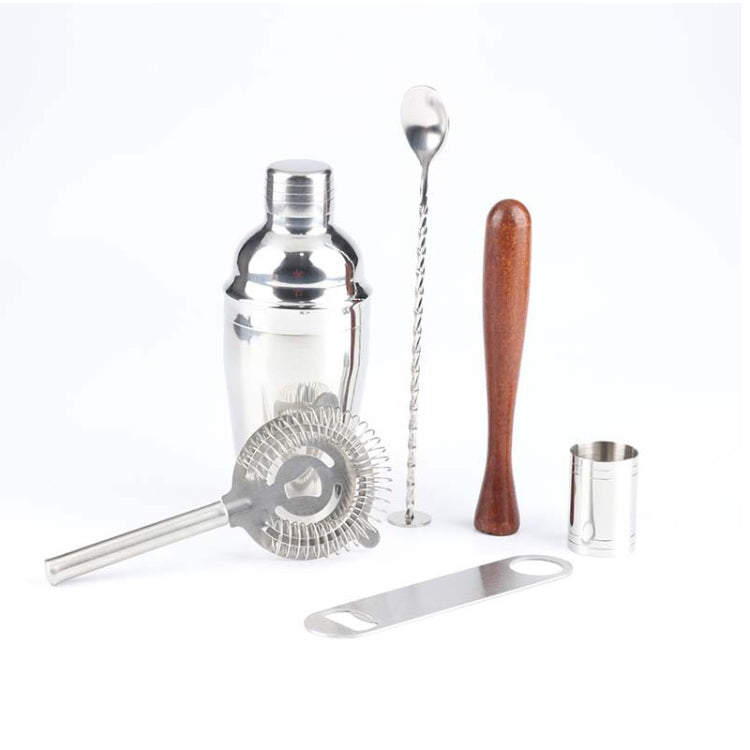 7 in 1 Stainless Steel Wine Cocktail Shaker Tools Set with Cloth Bag, Capacity: 750ml, 750ml