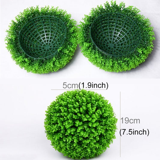 Artificial Green Eucalyptus Plant Ball Tree Wedding Event Home Outdoor Decoration Hanging Ornament, Diameter: 7.5 inch, 7.5 inch