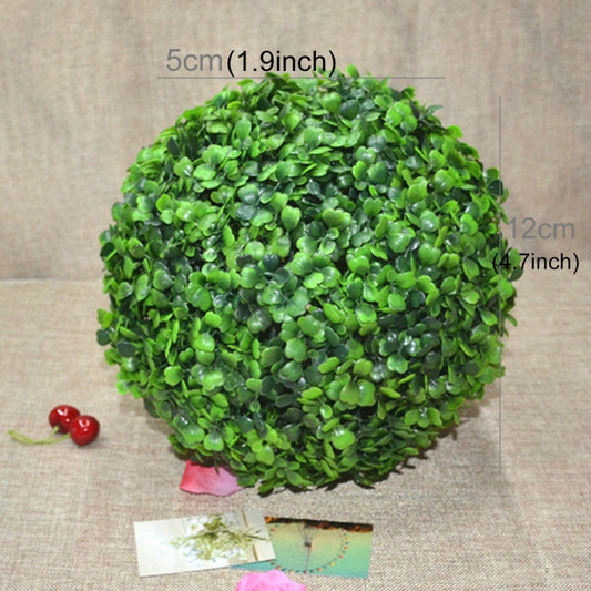 Artificial Aglaia Odorata Plant Ball Topiary Wedding Event Home Outdoor Decoration Hanging Ornament, Diameter: 4.7 inch, 4.7 inch