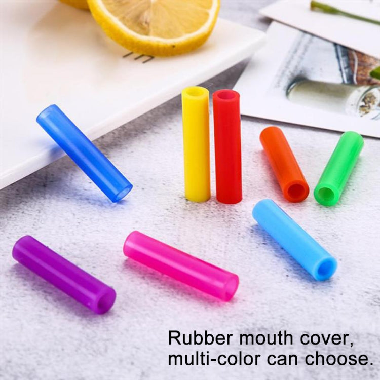 8 PCS Reusable Silicone Tips Stainless Steel Drinking Straws + 2 PCS Cleaner Brushes Set Kit with Cashmere Bag,  266*6mm, 266*6mm