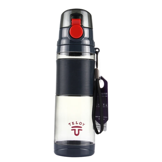 Teloy TNY-9601 650ML Portable Snap Cap Space Cup Bottle, Applicative Water Temperature: ﹣20 ~ 120 Celsius Degrees, TNY-9601 (Dark Grey + Red)