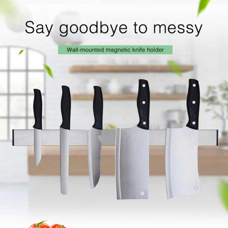 Kitchen Free Punching Wall-mounted 304 Stainless Steel Magnetic Knife Holder, Size:31x4x1.5cm, Size:31x4x1.5cm