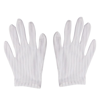 10 Pairs Anti-static Stripe Plastic Gloves, Size：Free Size
