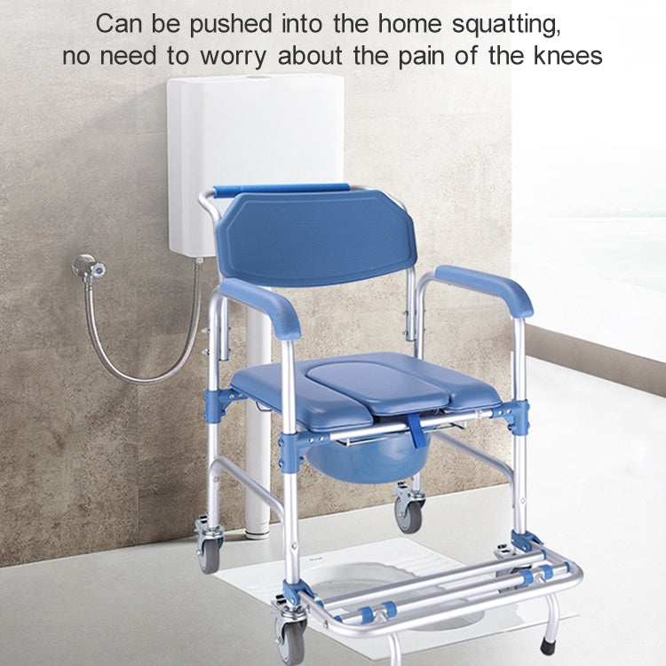 Toilet Seat Aluminum Alloy Wheelchair Pregnant Shower Chair with Wheels