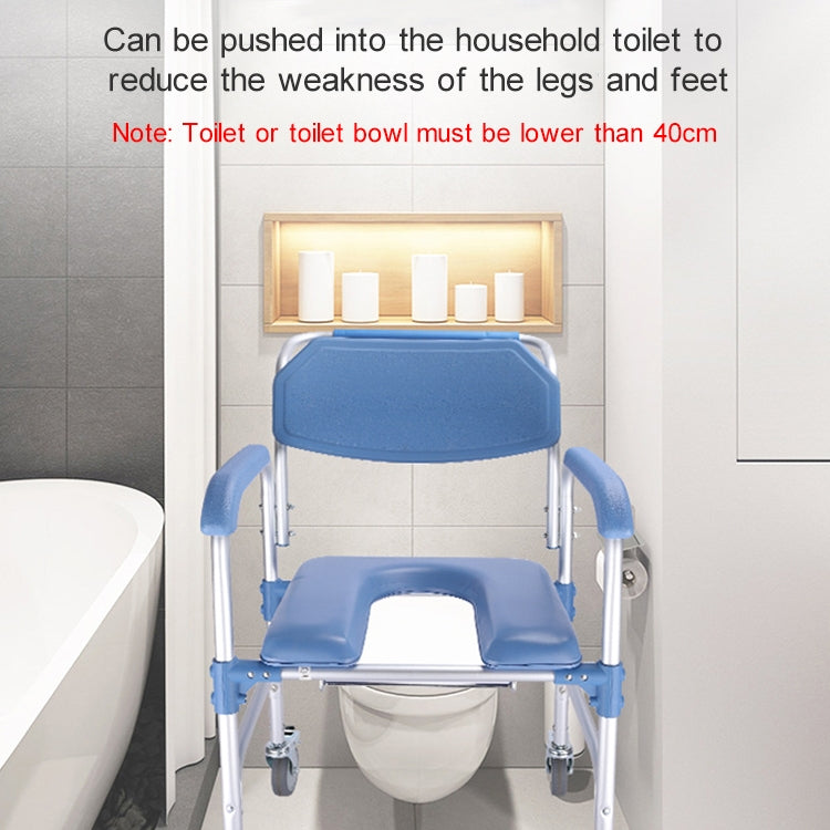 Toilet Seat Aluminum Alloy Wheelchair Pregnant Shower Chair with Wheels