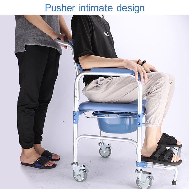 Toilet Seat Aluminum Alloy Wheelchair Pregnant Shower Chair with Wheels