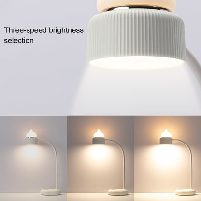 مصباح مكتب ليلي LED بتصميم مصدر ضوء مزدوج على شكل قطة، يدعم 3 مستويات للتحكم في السطوع