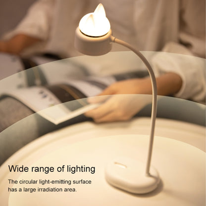 مصباح مكتب ليلي LED بتصميم مصدر ضوء مزدوج على شكل قطة، يدعم 3 مستويات للتحكم في السطوع