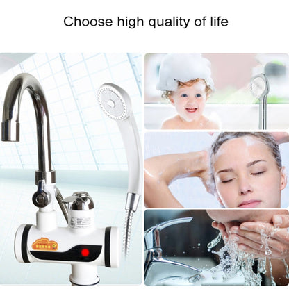 3s Fast Heat Electrothermal Rotatable Faucet Water Tap with Indicator Light, 220V, Size: L, Indicator Light / Size: L