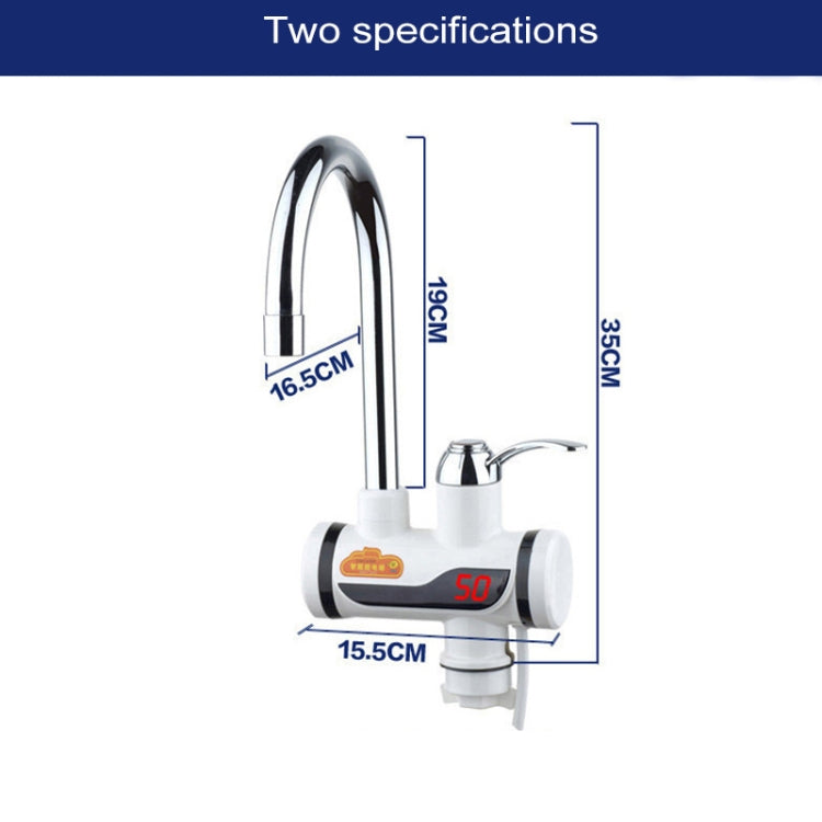 3s Fast Heat Electrothermal Rotatable Faucet Water Tap with Indicator Light, 220V, Size: L, Indicator Light / Size: L