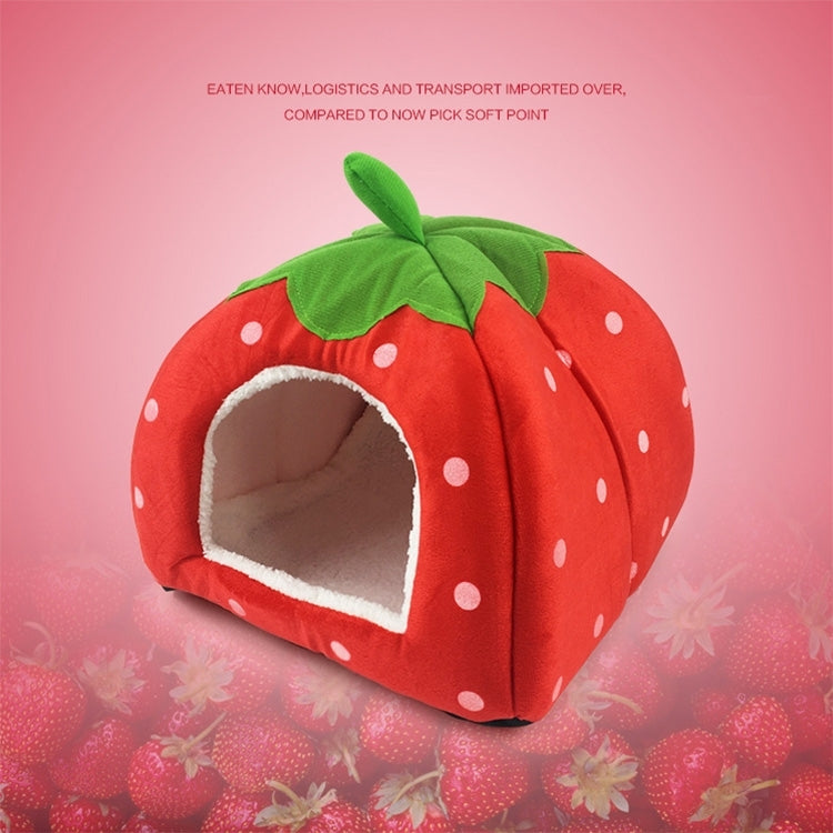 Strawberry Shaped Foldable Short Plush Pet House Nest, Size: M, Red, Size M, Pink, Size M, Blue, Size M, Purple, Size M