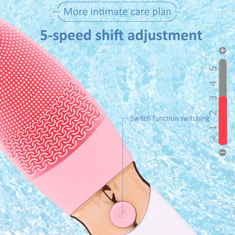 Battery-powered Silicone Acoustic Wave Face Skin Care Electric Facial Cleanser
