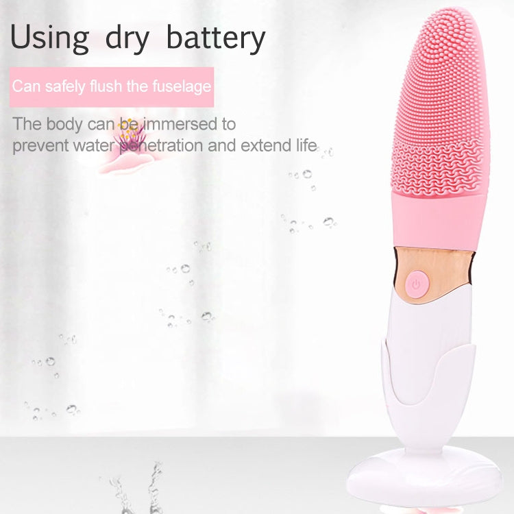 Battery-powered Silicone Acoustic Wave Face Skin Care Electric Facial Cleanser