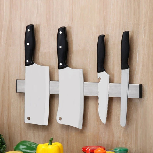 Kitchen Free Punching Wall-mounted 304 Stainless Steel Magnetic Knife Holder, Size:41x4x1.5cm, Size:41x4x1.5cm