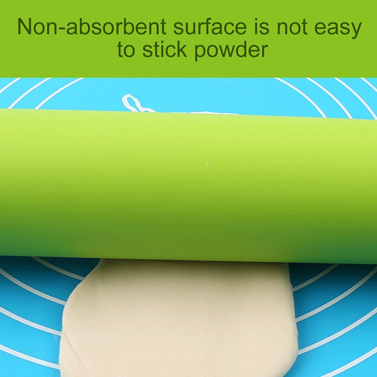 kn055 Solid Wooden Handle Silicone Rolling Pin Non-stick Food Dumpling Stick, Length: 38cm, Random Color Delivery, 38cm