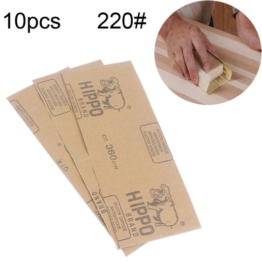 10pcs Grit 220 Wet And Dry Polishing Grinding Sandpaper，Size: 23 x 9cm, Grit 220