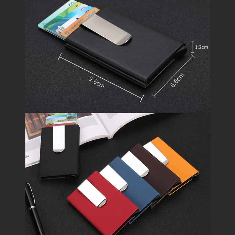 Frosted Antimagnetic Solid Color Credit Card Holder Money Clip Wallet, Size: 10*6.6cm, Black, Red