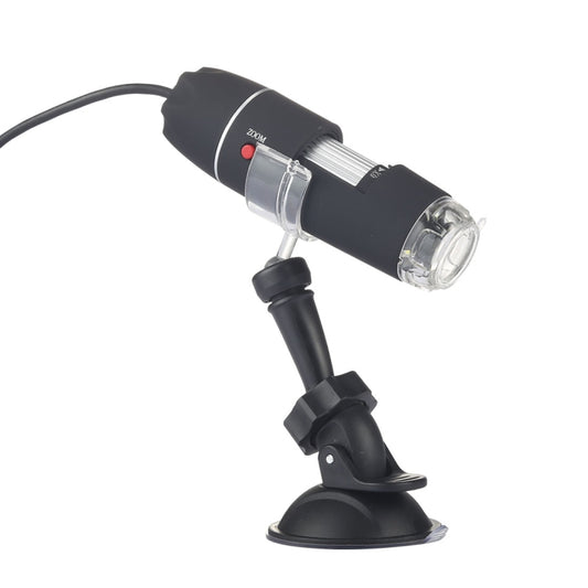 مجهر رقمي 2 في 1 بمستشعر صورة عالي الدقة بدقة 0.3 ميجابكسل ومكبر 1600X مزود بمنفذ USB و8 مصابيح LED وحامل احترافي، 1600X