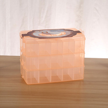 Large Storage Box Three Layer Large 36 Slots Plastic Craft Accessories Beards Jewelry Storage Box Container Home Organizer