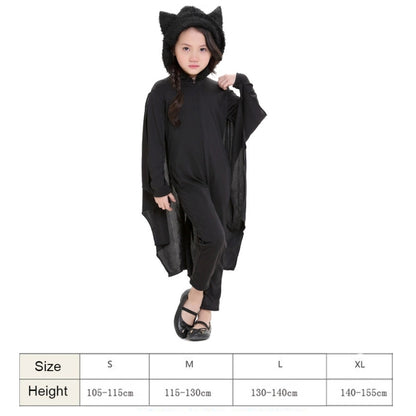 Halloween Costume Children Jumpsuit Bat Style Cosplay Costumes Stage Suit Size:M, Suggested Height:115-130cm