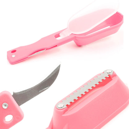 2 PCS Kitchen Essential Fish Scraper Fish Scale Planing Knife with Cover, 20x5.2cm Pink, 20x5.2cm Green, 20x5.2cm Blue