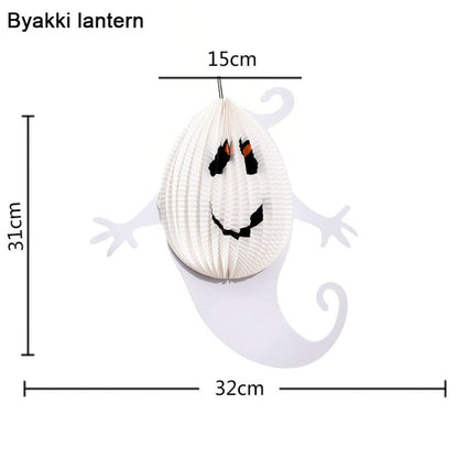 3 PCS / Set Creative Funny Halloween Ghost Bats Spider Pendant Paper Decoration and Props Horror, Ghost + bat + spider