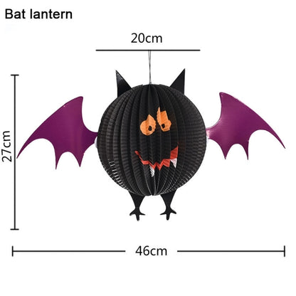 3 PCS / Set Creative Funny Halloween Ghost Bats Spider Pendant Paper Decoration and Props Horror, Ghost + bat + spider