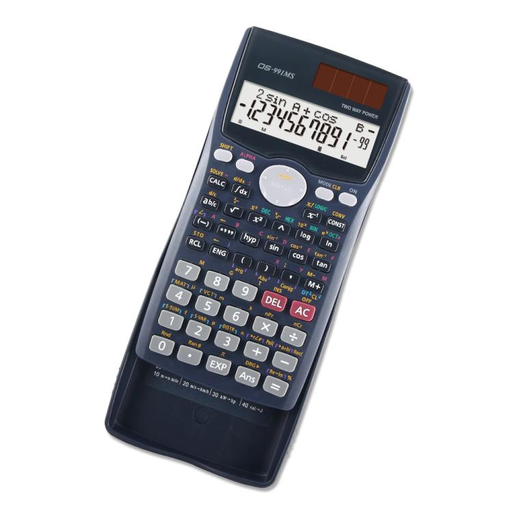 OS-991MS 10+2 Digits Double Line Display Multi-functional Student Function Scientific Calculator Solar Energy Dual Power Calculator, OS-991MS