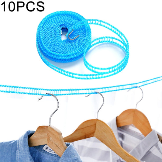 10 PCS Windproof Clotheslines Ropes for Outdoor Indoor Home Travel Camping Laundry Drying Use, Length: 3m, Random Color Delivery, 1333 Length: 3m