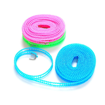 10 PCS Windproof Clotheslines Ropes for Outdoor Indoor Home Travel Camping Laundry Drying Use, Length: 3m, Random Color Delivery, 1333 Length: 3m