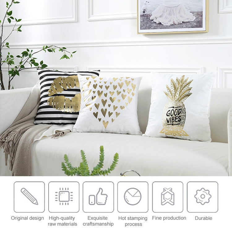 Fashion Bronzing Gold Printed Cushion Cover Sofa Seat Pillow Case, Size: 45*45cm, HC6664A, HC6664B, HC6664C, HC6664D, HC6664E, HC6664F, HC6664G, HC6664H, HC6664J, HC6664K, HC6664L, HC6664M, HC6664N, HC6664P, HC6664Q, HC6664R, HC6664S