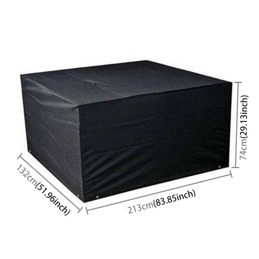 Anti-UV Waterproof Dust-proof 210D Oxford Cloth Folding Table Chairs Protective Cover Outdoor Furniture Set Cover, Size: 213*132*74cm(Black), Size: 213*132*74cm