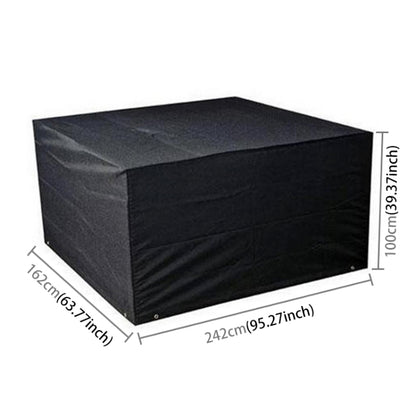 Anti-UV Waterproof Dust-proof 210D Oxford Cloth Folding Table Chairs Protective Cover Outdoor Furniture Set Cover, Size: 242*162*100cm(Black), Size: 242*162*100cm