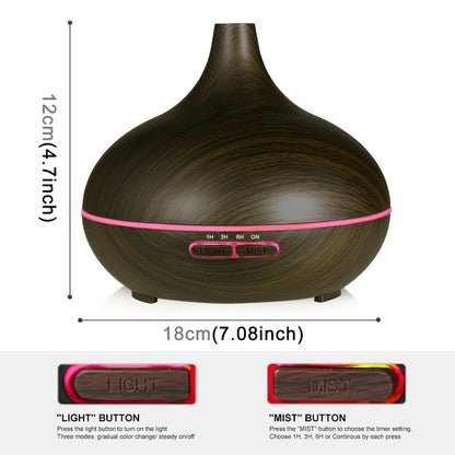 جهاز تنقية الهواء بالروائح العطرية W350، 14 واط، 300 مل، برائحة الخشب، مزود بإضاءة LED، مناسب للمكتب/الغرفة المنزلية، لون القهوة W350، لون البني W350