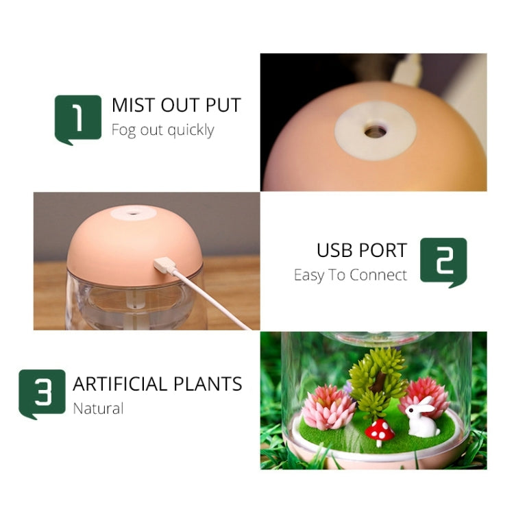 مرطب هواء Imycoo WT602 محمول بقدرة 2 وات بتصميم مناظر طبيعية صغيرة، مزود بشاحن USB، مع إضاءة LED ملونة، وسعة خزان المياه: 180 مل، تيار مستمر 5 فولت