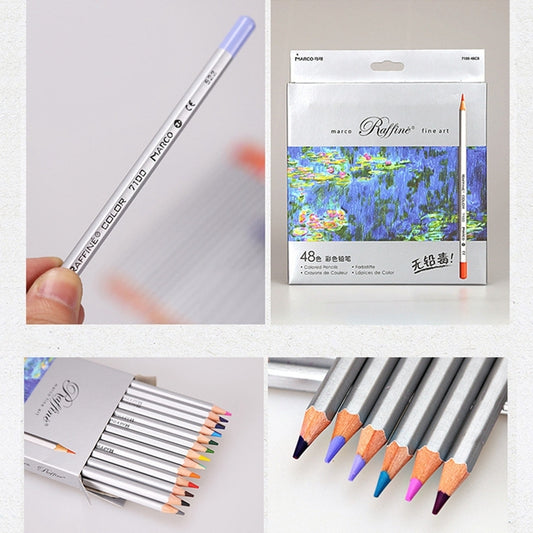 Professional Art Sketch Coloring Books Drawing Vibrant Colors 48-color Wooden Colored Pencils Set, 48-color