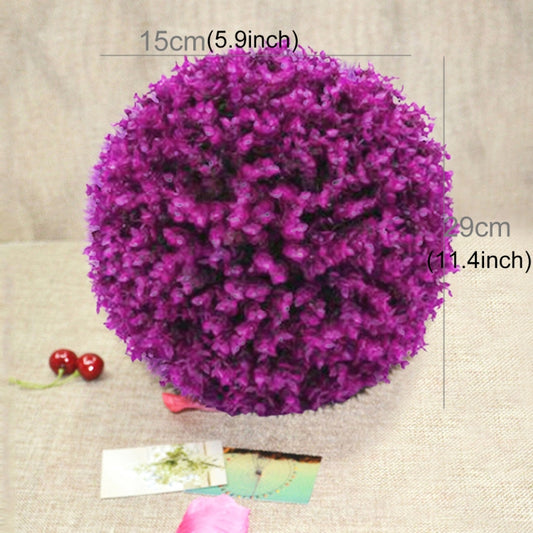 Artificial Purple Eucalyptus Plant Ball Topiary Wedding Event Home Outdoor Decoration Hanging Ornament, Diameter: 11.4 inch, 11.4 inch