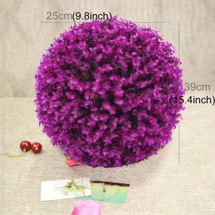 Artificial Purple Eucalyptus Plant Ball Topiary Wedding Event Home Outdoor Decoration Hanging Ornament, Diameter: 15 inch, 15 inch