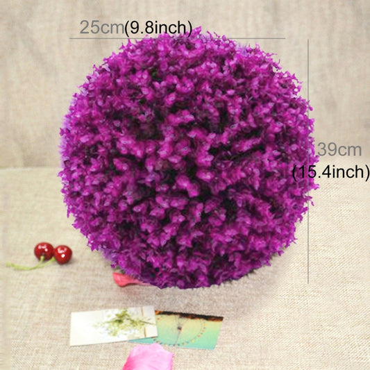 Artificial Purple Eucalyptus Plant Ball Topiary Wedding Event Home Outdoor Decoration Hanging Ornament, Diameter: 15 inch, 15 inch