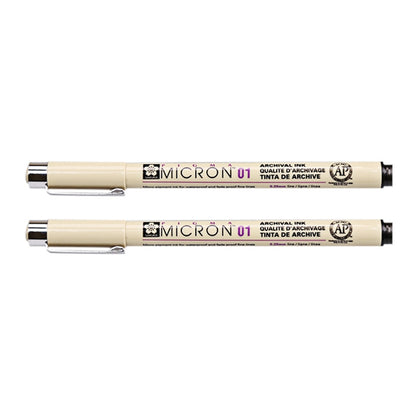 2 PCS Archival Pigment Ink Drawing Fineliner Pens Nib Manga Micron Pen, 0.25mm, 0.3mm, 0.35mm, 0.45mm, 0.5mm
