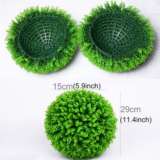 Artificial Green Eucalyptus Plant Ball Topiary Wedding Event Home Outdoor Decoration Hanging Ornament, Diameter: 11.4 inch, 11.4 inch