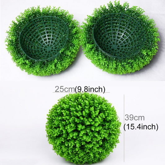 Artificial Green Eucalyptus Plant Ball Topiary Wedding Event Home Outdoor Decoration Hanging Ornament, Diameter: 15 inch, 15 inch