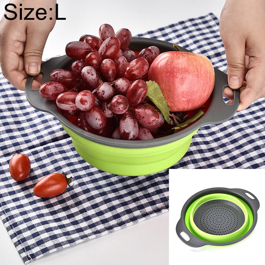 Creative Folding Vegetables Fruits Storage Basket Organizer Drain Basket, L, Size: 29.5*23.5*10cm, Size: L