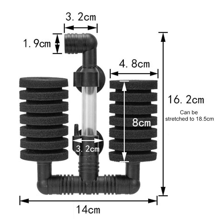 Wall-mounted Aquarium Mini Double Head Pneumatic Mute Biochemical Cotton Filter, HC7149A, HC7149B, HC7149C, HC7149D