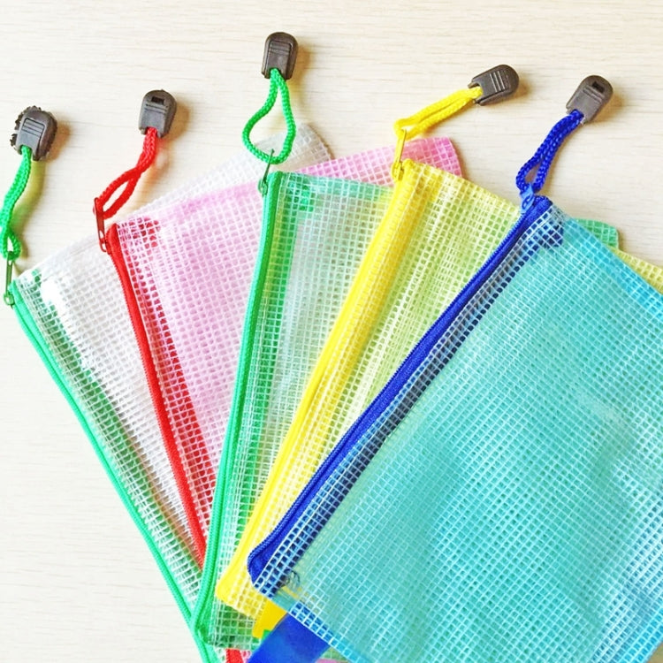 Zipper Plastic Mesh Stationery Bag, Random Color Delivery (B5, Size: 28x21cm), B5, Size: 28x21cm