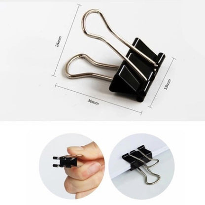 100PCS 19mm Black Metal Clip Notes Letter Paper Clip Office Bind, 100PCS / 19mm