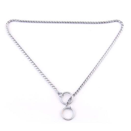 Pet Collars Pet Neck Strap Dog Neckband Snake Chain Dog Chain  Solid  Metal Chain Dog Collar，Length:35cm, 35cm