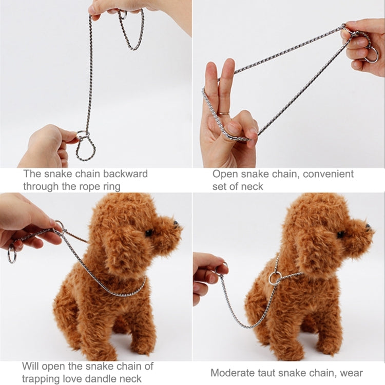 60cm Pet P Chain Pet Collars Pet Neck Strap Dog Neckband Snake Chain Dog Chain Dog Collar, 60cm